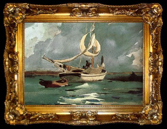 framed  Winslow Homer Sailing, ta009-2